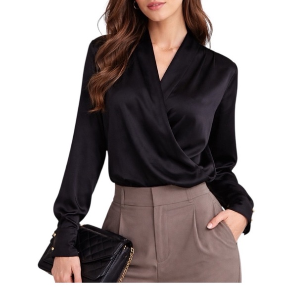 Silky Soft Draping Blouse Top - Picture 9 of 9